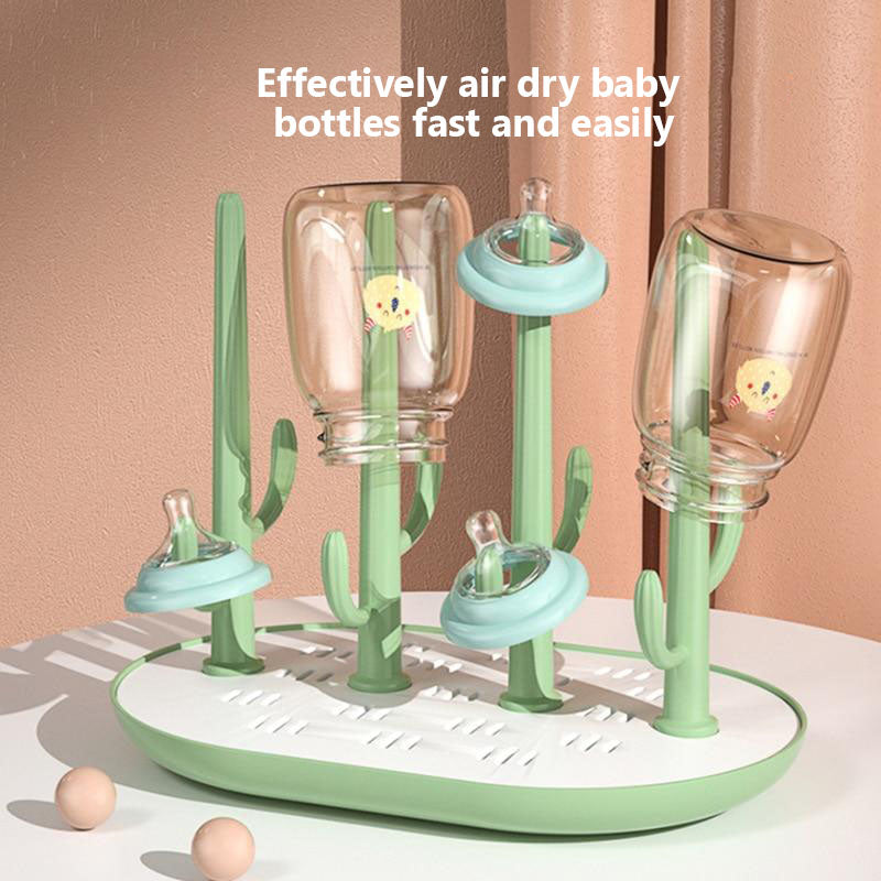 Cactus-Inspired Baby Bottle Drying Rack