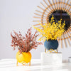 Vibrant Ceramic Flower Vase with Gold Stand