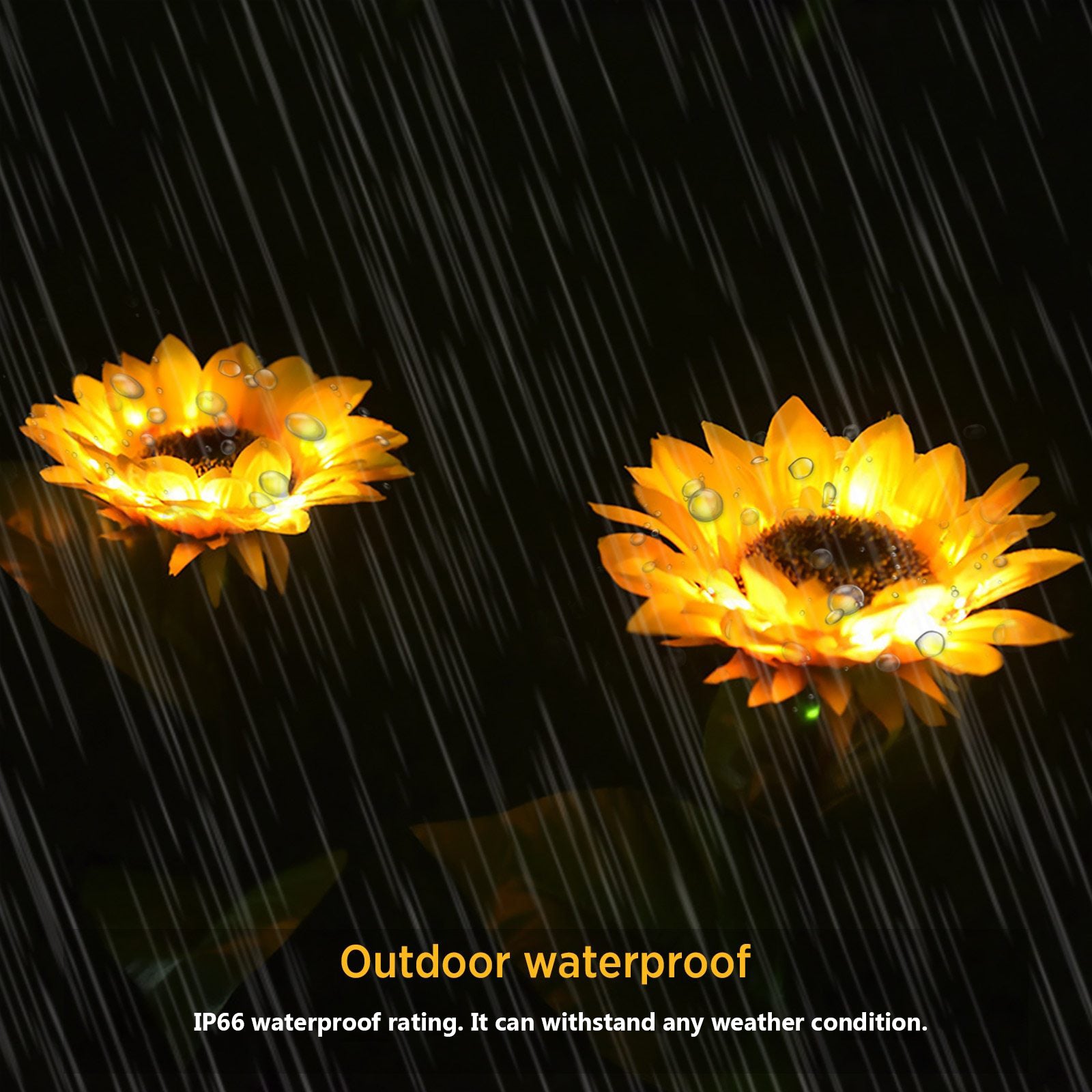 Sunflower Solar Waterproof Garden Light (Set of 2)