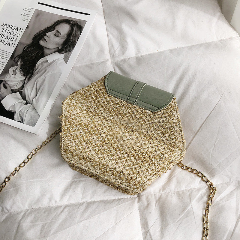 Handwoven Straw Crossbody Bag