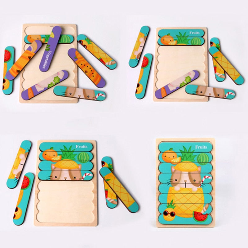 Educational Double-Sided Puzzles Collection