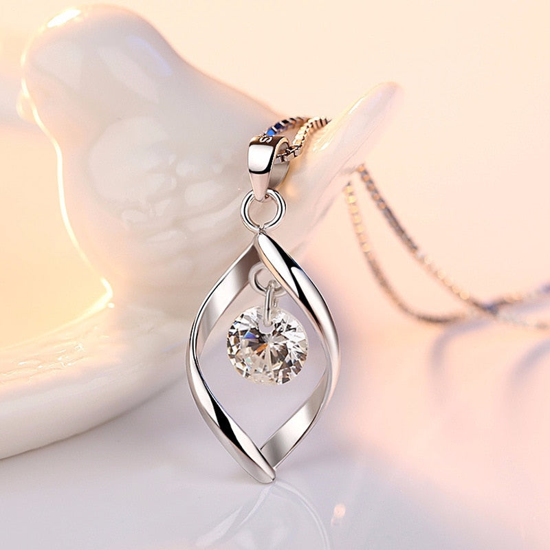 Droplet Zircon Pendant Necklace