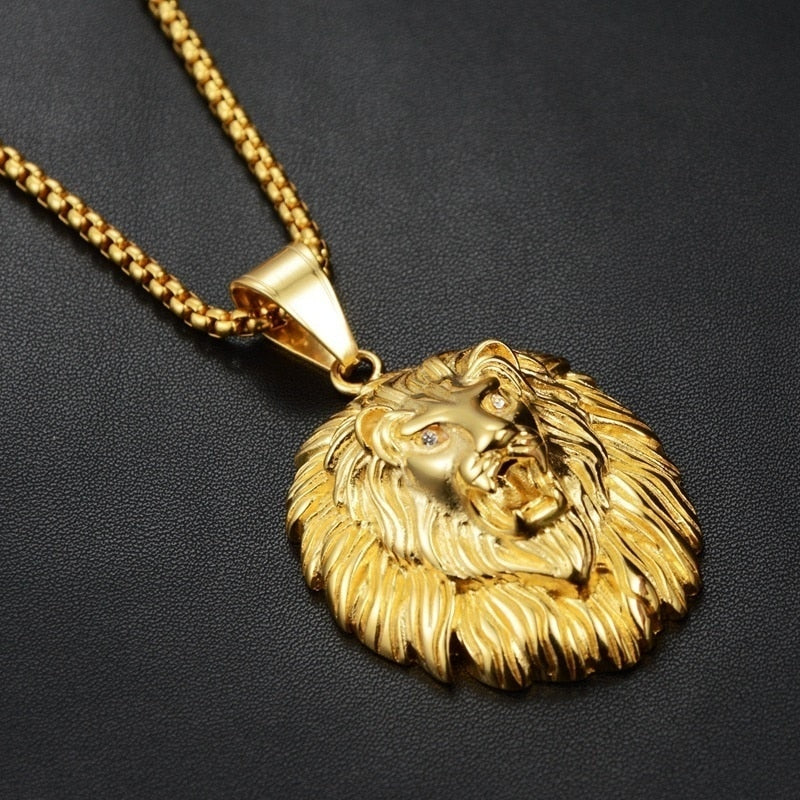 Lion Warrior Pendant Necklace