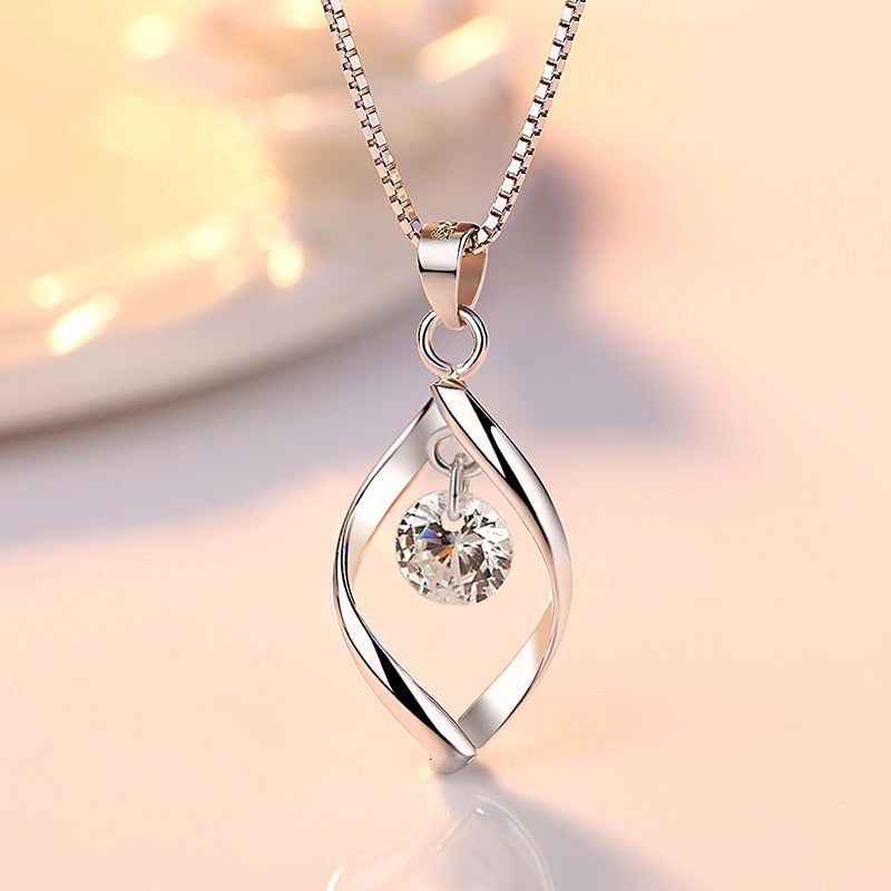 Droplet Zircon Pendant Necklace