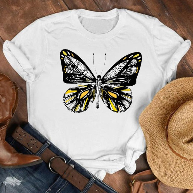 Vibrant Butterfly Graphic Shirt