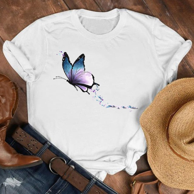 Vibrant Butterfly Graphic Shirt