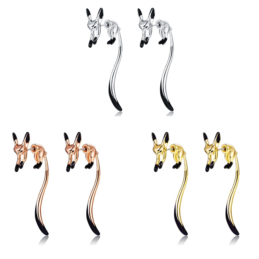 Elegant Long Tail Fox Earrings