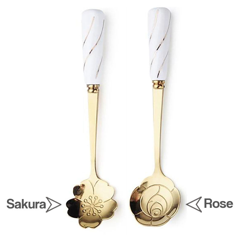 Rose & Sakura Flower Coffee Spoon